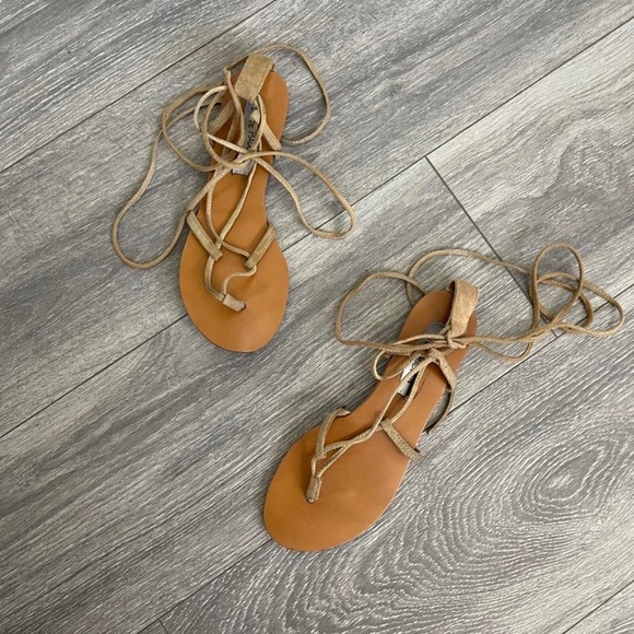 Steve Madden ‘Werkit' Gladiator lace up Sandal in Tan - Size 7 - Picture 2 of 3